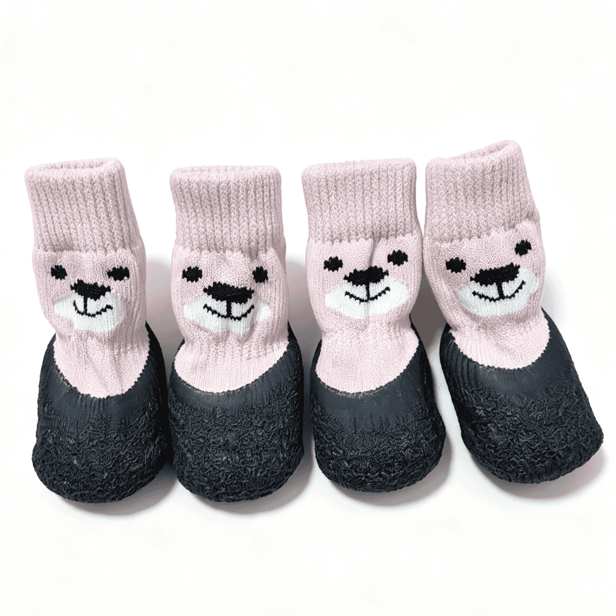 Non-Slip Dog Socks with Rubber Soles, Cute Cartoon Knit Pet Shoes for Small Dogs, Soft Paw Protection for Indoor Floors