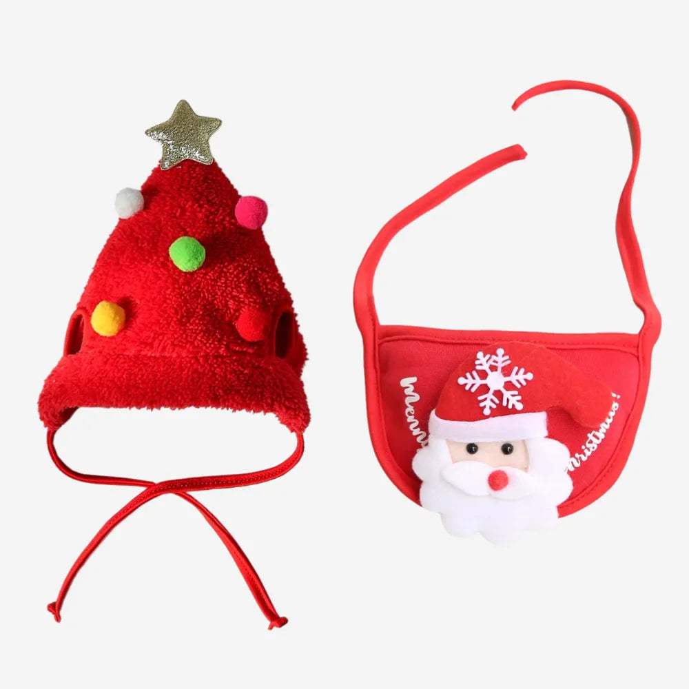 Christmas Dog Bib & Hat Set