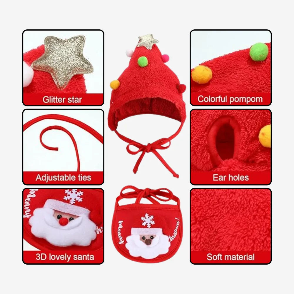 Christmas Dog Bib & Hat Set