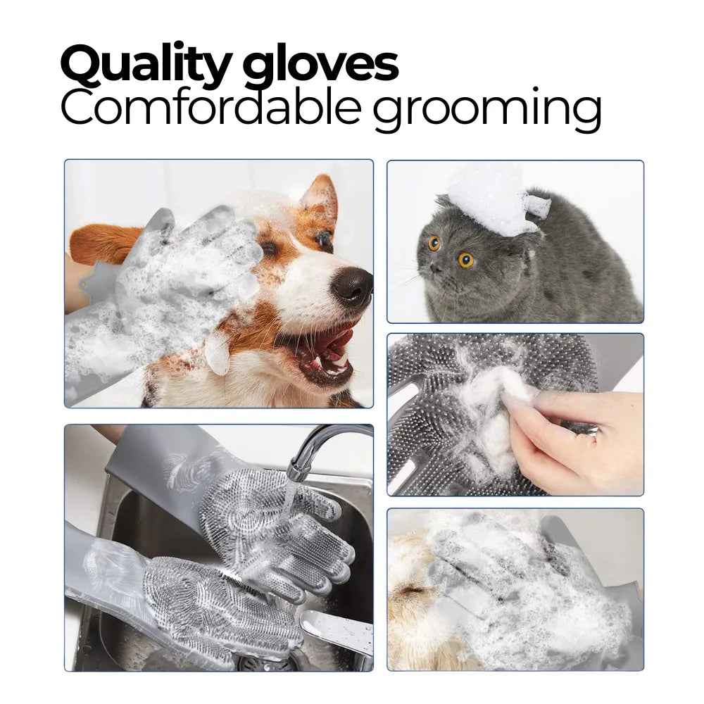 Pet Bathing & Grooming Gloves