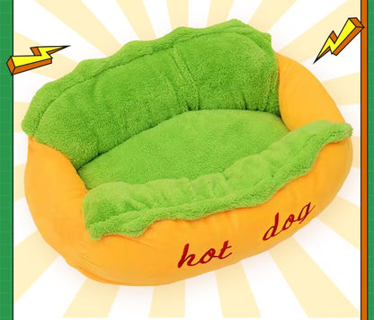Hot Dog Dog Bed With Bolsters