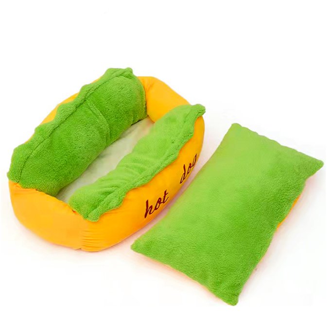 Hot Dog Dog Bed With Bolsters