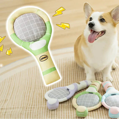 Tennis racket-shaped crinkle sound toy
