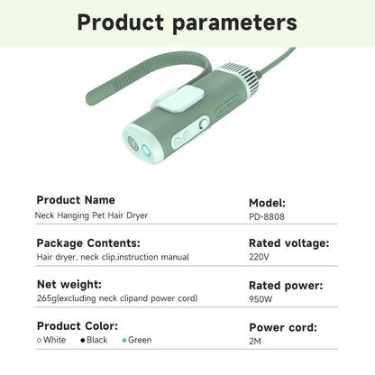 Neck Hanging Pet Hair Dryer