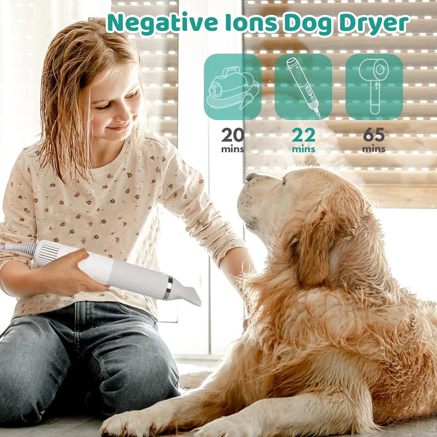 [Best Seller] 5 in 1 Pet Hair Dryer High-powered