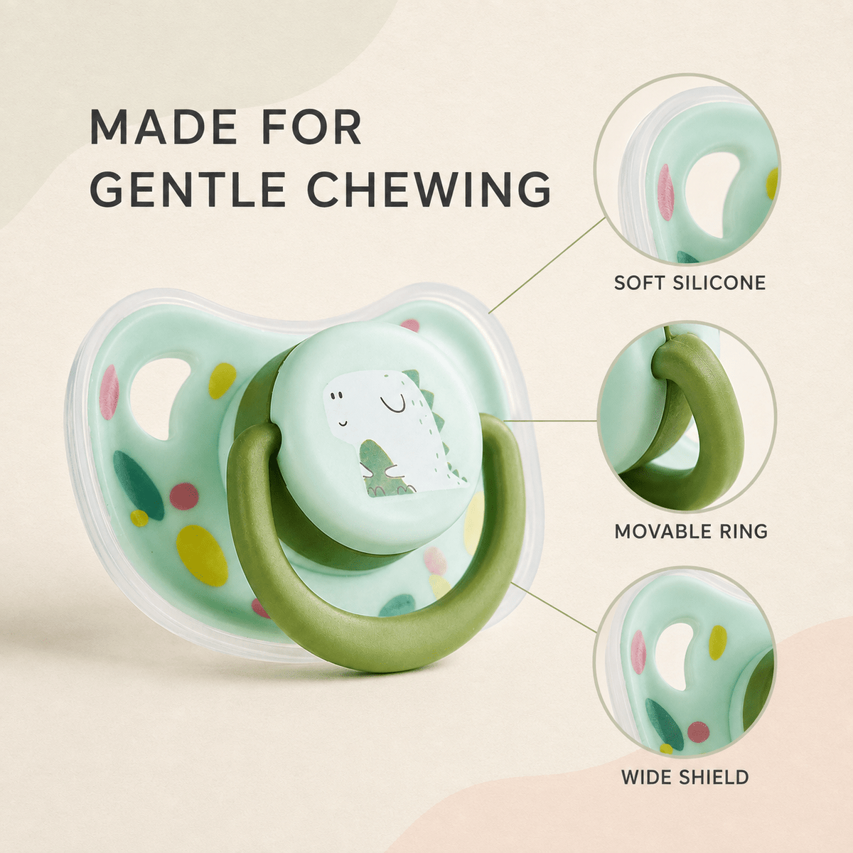 Pacifier-Style Silicone Puppy Chew Toy