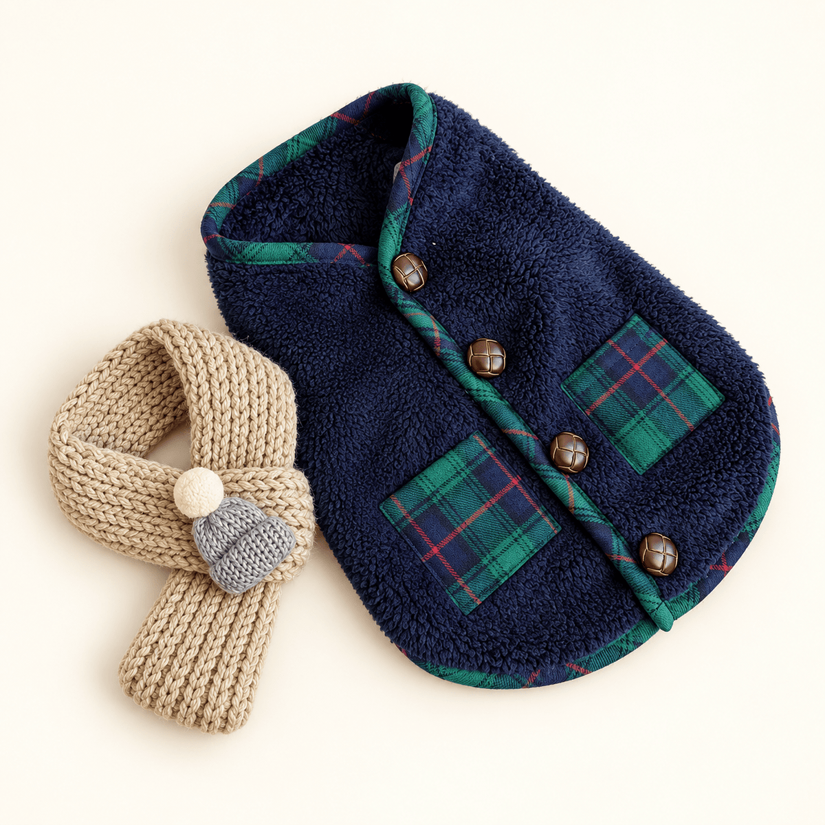 Fleece Dog Vest & Scarf Set