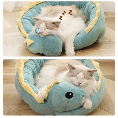 Cozy Dinosaur Cat Bed 🦕