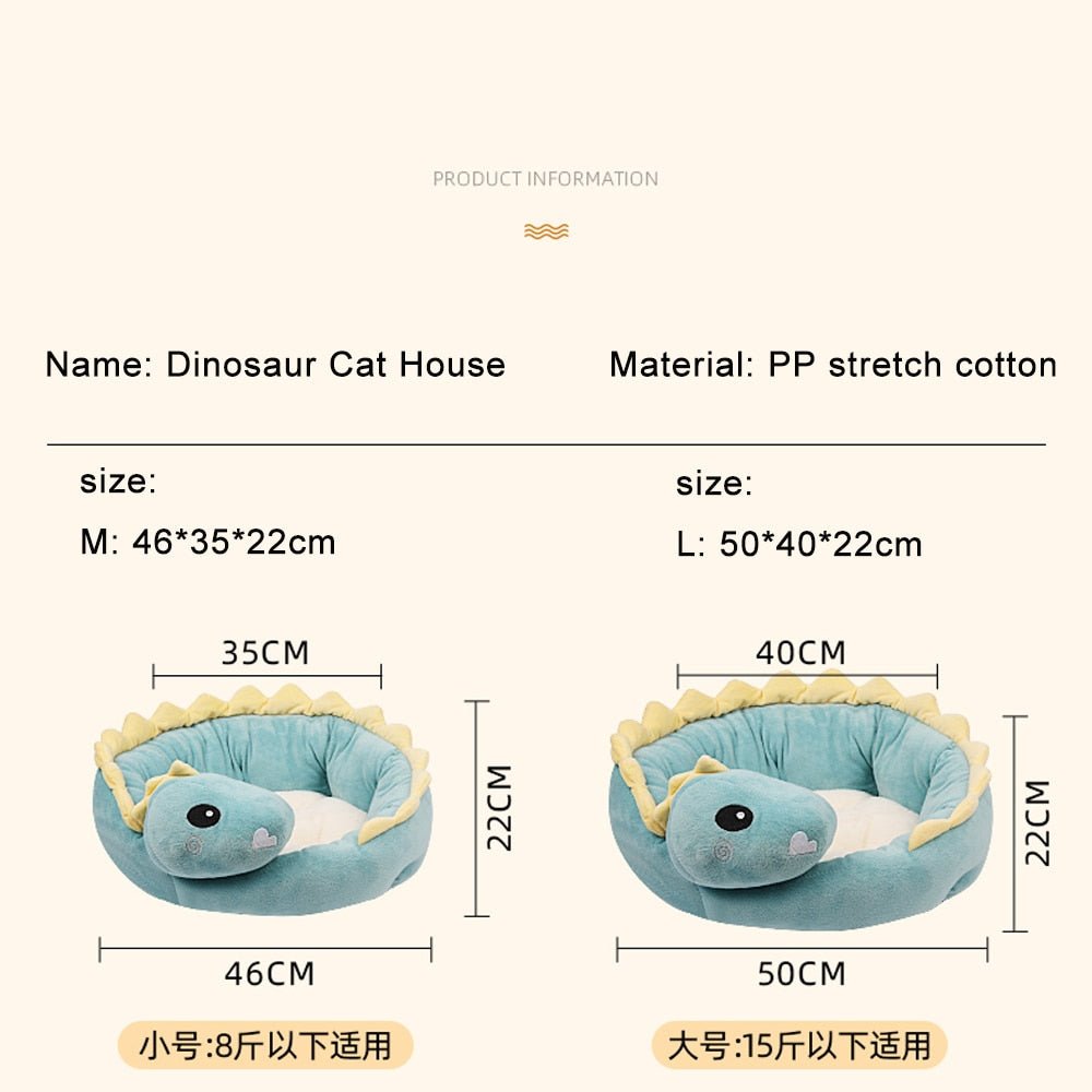 Cozy Dinosaur Cat Bed 🦕
