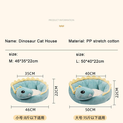 Cozy Dinosaur Cat Bed 🦕