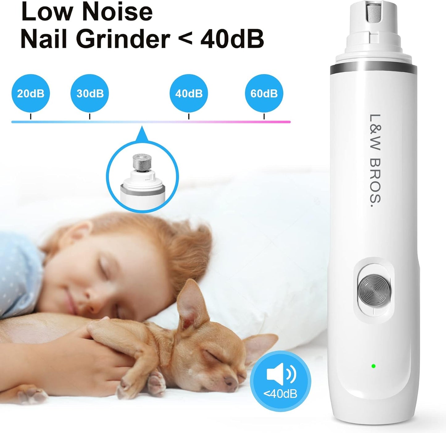 Rechargeable Nail Grinder Low-Noise