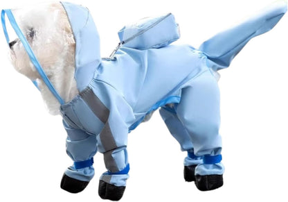 Small Dog Raincoat & Rain Shoes Set,Full-Coverage